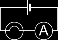 Series circuit with cell, lamp and ammeter.