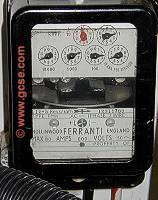 electricity meter with dials in kWh